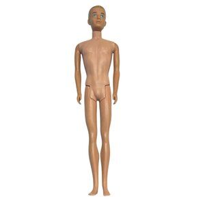 Vintage Ken Doll Blonde Hair, Blue Eyes Stiff Legs ©1960 Mattel Calif USA Barbie